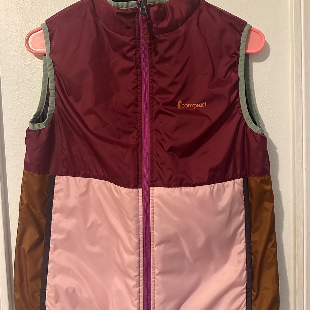 cotopaxi Kids Colorblock Burgundy, Pink & Brown Puffer Vest